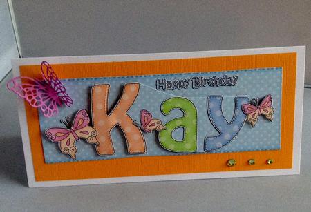 Large Dl Happy Birthday Kay Quick Card & 3D Decoupage by Audrey Wilson