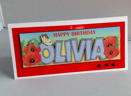 Poppies & Butterfly Olivia Large Dl by Audrey Wilson