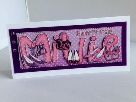 Large Dl Birthday Millie Quick Card N 3D Decoupage by Audrey Wilson