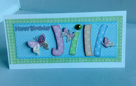 Large Dl Birthday Jill Butterflies Card & 3D Decoupage by Audrey Wilson
