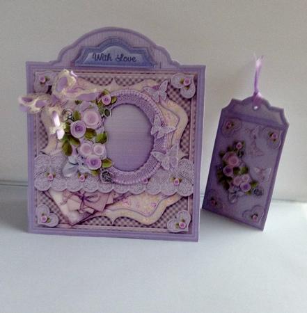Triangular Base Shabby Chic Lilac Paper Roses Kit by Audrey Wilson