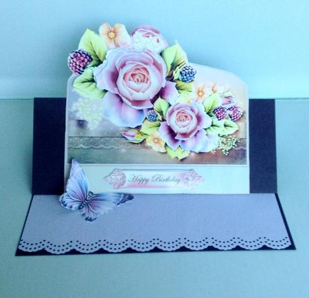 English Rose Over the Edge Card Front by Audrey Wilson