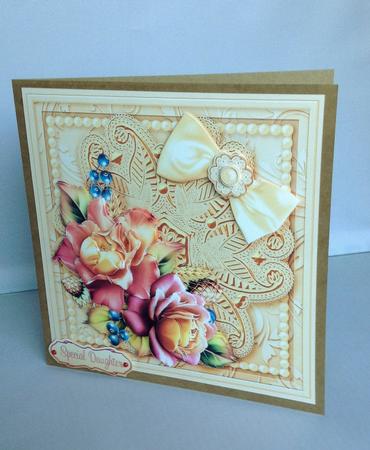 Roses on a Fancy Doily 8in x 8in Decoupage Mini Kit by Audrey Wilson