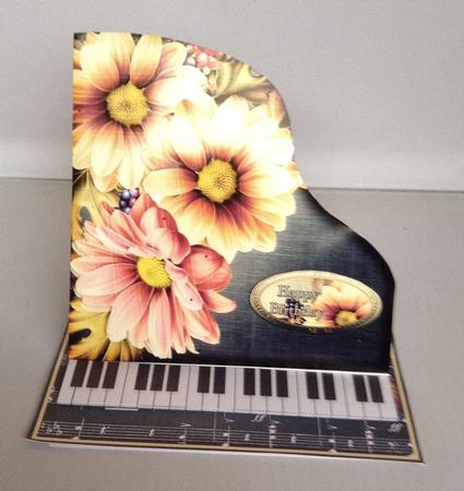 Piano Easel Card Soft Black 748 by Audrey Wilson