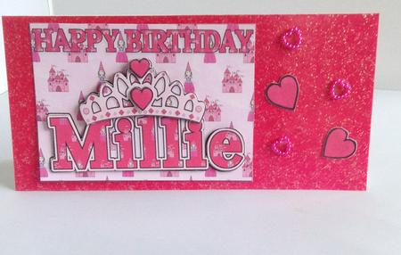 Birthday Princess A5 Name Card Millie by Audrey Wilson