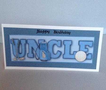Golfing Days Uncle Large Dl Word Card by Audrey Wilson
