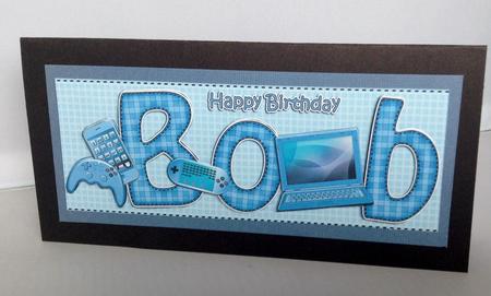 Large Dl Birthday Bob Gadgets & Gizmos 3D Decoupage by Audrey Wilson