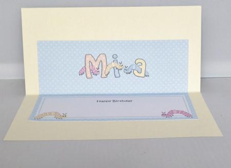 Large Dl Birthday Mia Caterpillars Insert by Audrey Wilson