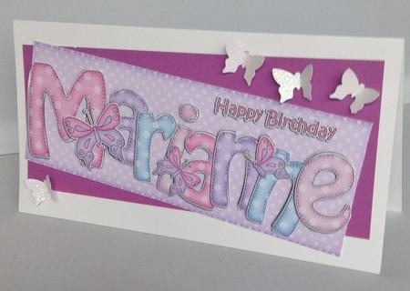 Large Dl Birthday Marianne Butterflies Card & 3D Decoupage by Audrey Wilson