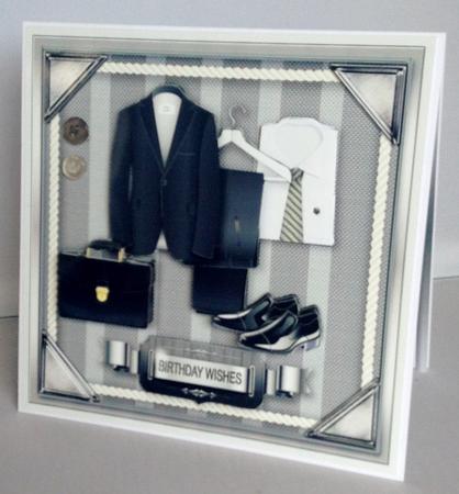 Men's Grey Clothes 8in x 8in Decoupage Mini Kit by Audrey Wilson