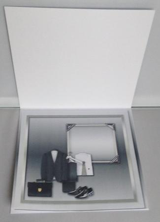 Men's Grey Clothes Matching 8inx8in Insert Plate by Audrey Wilson