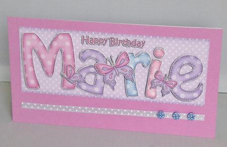 Large Dl Birthday Marie Butterflies Card & 3D Decoupage by Audrey Wilson