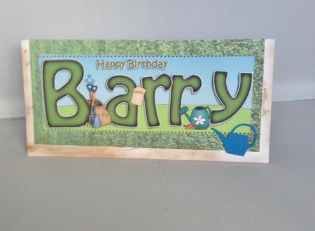 Large Dl Birthday Barry Gardening 3D Decoupage by Audrey Wilson