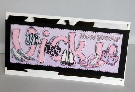 Large Dl Birthday Vicky Shoes & Handbags 3D Decoupage by Audrey Wilson
