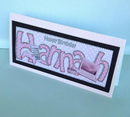 Birthday Hannah Gadgets & Gizmos Large Dl 3D Decoupage by Audrey Wilson
