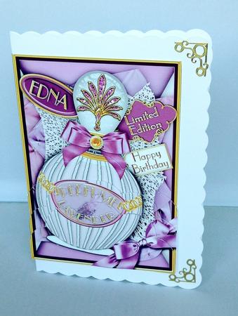 Lavender Perfume Edna Birthday 7x5in Scallop Bottom Stacker by Audrey Wilson