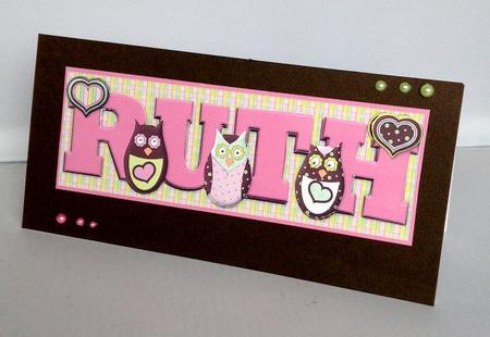 A Total Hoot Ruth Large Dl Name Card by Audrey Wilson