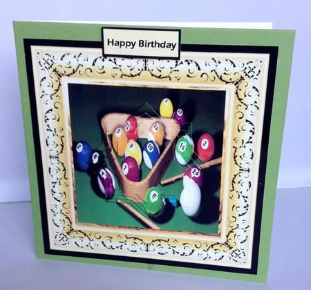 A Game of Billiards 6x6 Card with Pyramid Layers by Audrey Wilson