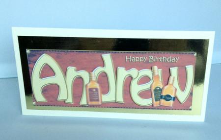 Large Dl Happy Birthday Andrew Quick Card & 3D Decoupage by Audrey Wilson