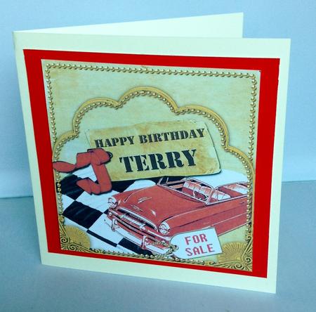 Red Car Terry Scallop Topper and Base by Audrey Wilson