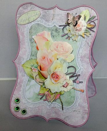 Vintage Roses Large Bracket Card Kit by Audrey Wilson
