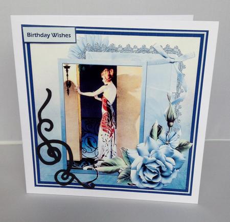 Waiting for Her Visitor 7x7 Card with Decoupage by Audrey Wilson