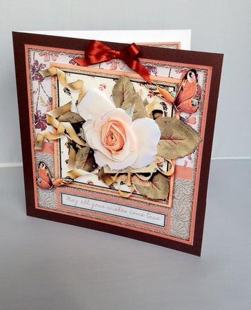 Cardtopper Butterfly & Roses 277 by Audrey Wilson