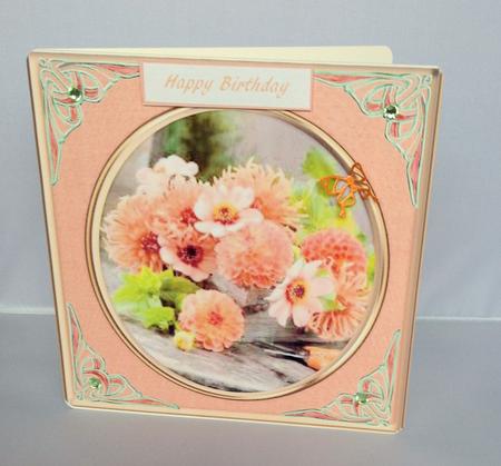 Lovely Fflowers on a Burnt Orange Frame by Audrey Wilson