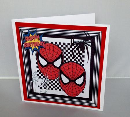 Super Hero Masks with Black and White Spiders 8x8 by Audrey Wilson