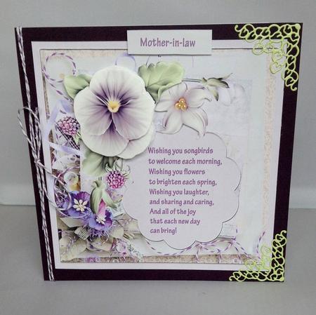 Mother's Pansy 7.5 Card, Mini Kit by Audrey Wilson