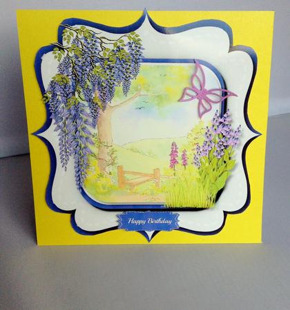 Beautful Wisteria and Foxgloves by Audrey Wilson
