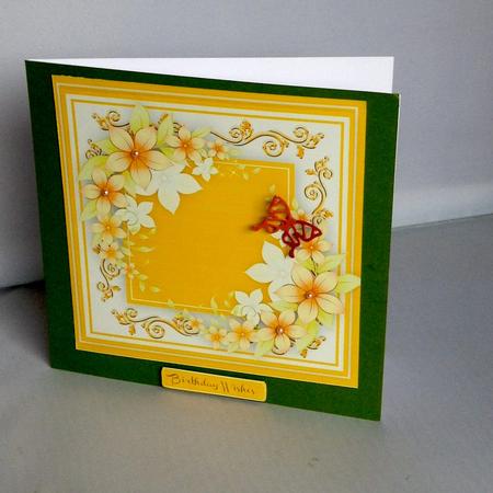 Beautiful Flowers and Gold Scrolls  by Audrey Wilson