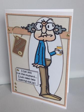 Gus Can Still Cut the Mustard Quick Card by Audrey Wilson
