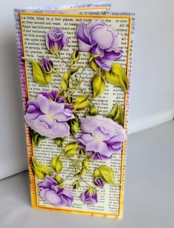Dl Card with Inlet 255 All About Flowers Yellow Purple by Audrey Wilson