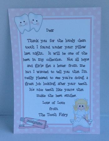 A4 Letter from the Tooth Fairy by Audrey Wilson