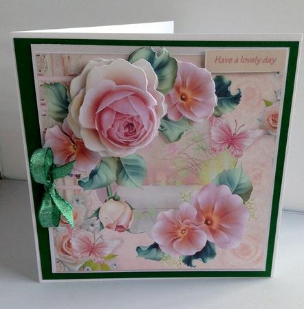 Roses in Bloom 7.5x7.5 Card and Decoupage by Audrey Wilson