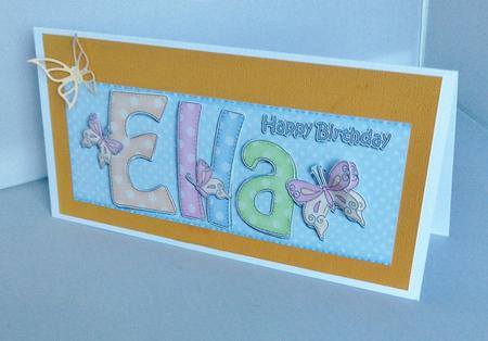 Large Dl Birthday Ella Butterflies 3D Decoupage by Audrey Wilson