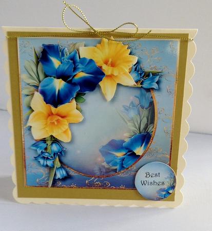 Spring Iris Bouquet 8x8 Quick Topper by Audrey Wilson