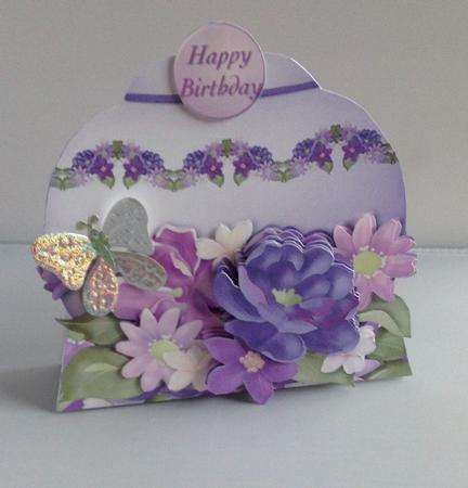 Pot with Lilac Cluster - Card Mini Kit by Audrey Wilson