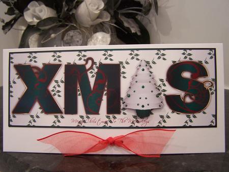 Xmas Tree Large Dl Card Front with 3D Tree Embellishment by Audrey Rae