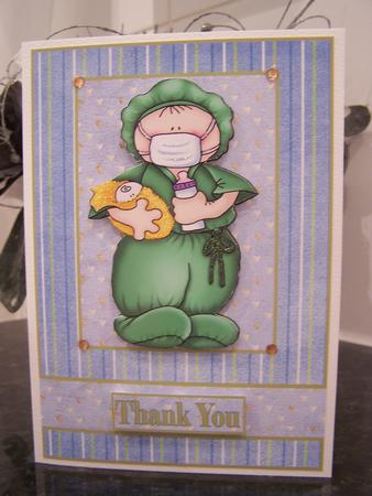 Thank You Nurse! Boy Decoupage Card Front by Audrey Rae
