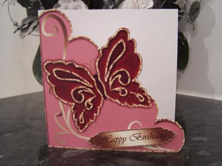 Beautiful Butterfly on Scalloped Edge Cut & Fold Card 1 by Audrey Rae