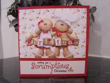 Wishing You a Scrumptious Christmas Decoupage Card by Audrey Rae