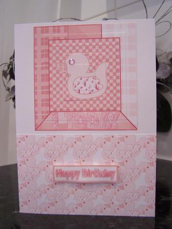1st Birthday Pink Duck by Audrey Rae