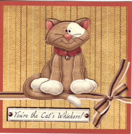 You're the Cats Whiskers Decoupage Card by Audrey Rae