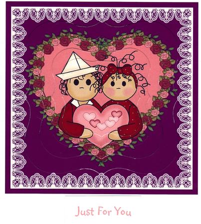 Love Heart Couple in Lace by Audrey Rae