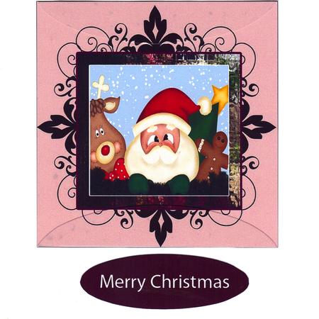 So Cute Santa Side Pyramid Seasons Greetings Merry Christma by Audrey Rae