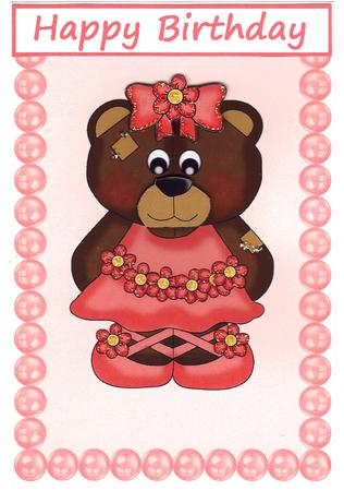 Rose Ballerina Bear in Pearl Frame by Audrey Rae