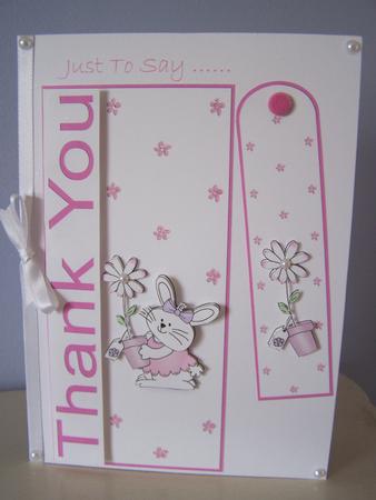 Thank You Bunny Quick Card with Decoupage by Audrey Rae