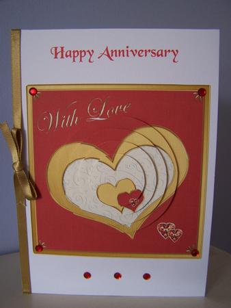 Elegant Hearts Quick Card with Circle Pyramage by Audrey Rae